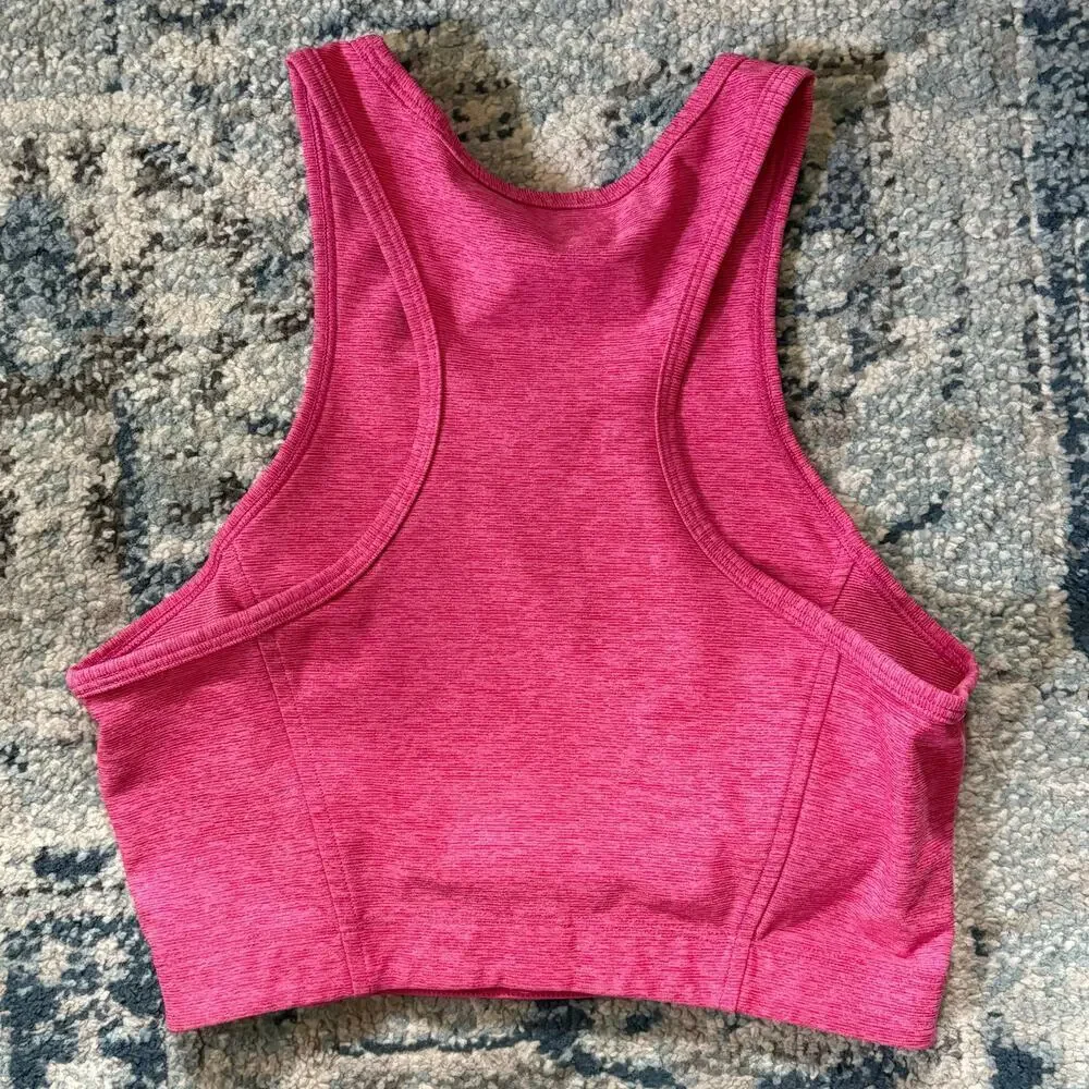 Outdoor Voices Athena Crop Top Heathered Pink